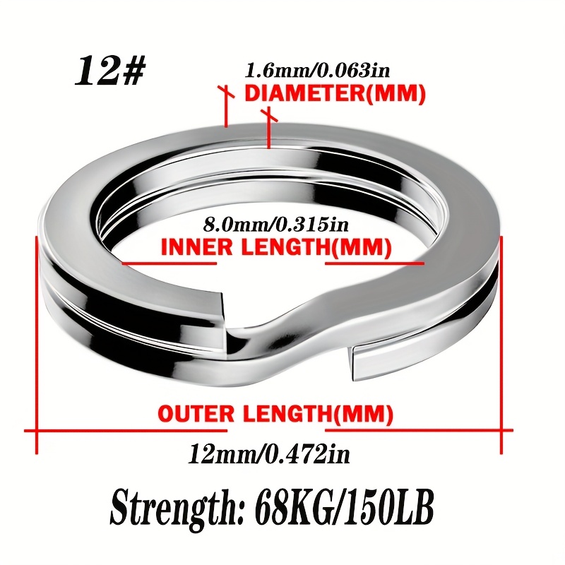 60pcs Durable Stainless Steel Split Rings For Saltwater And Freshwater Fishing Terminal Tackle Connector For Jigging Trolling, Phoenix Anchovy, Best For Christmas, Thanksgiving