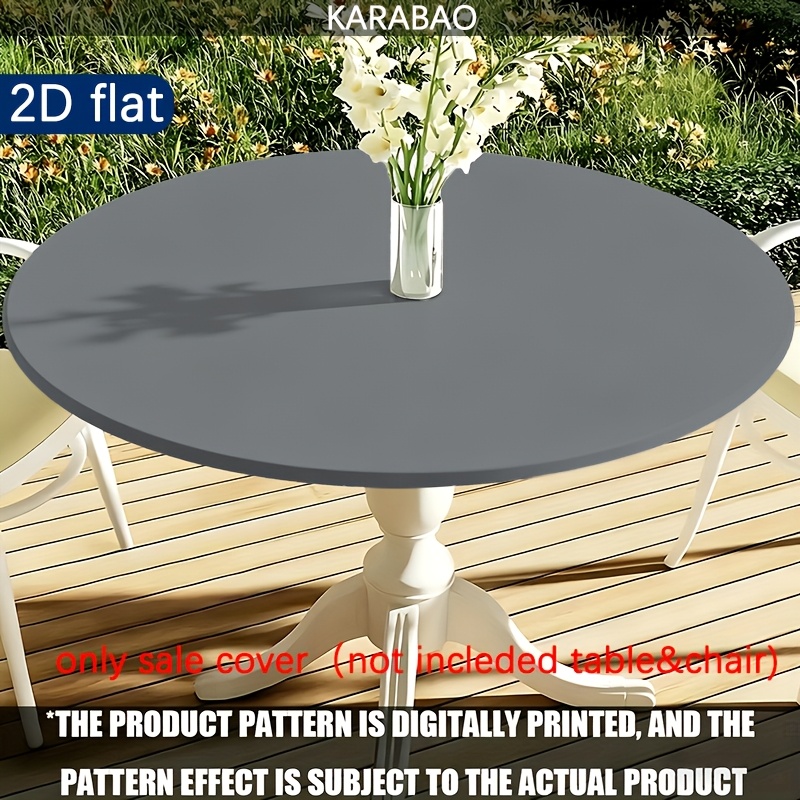 TEMU 1pc Round Stretch Tablecloth, Outdoor Dining Table Cover, Stylish And , Bohemian Round Outdoor Picnic Table Cover With , For Outdoor Activities,
