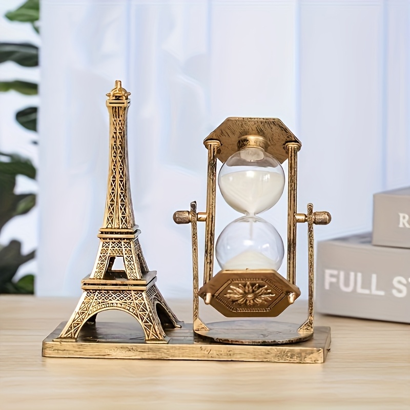 

Vintage-inspired Timer Decor - Elegant Wooden Art Piece With Golden For Modern , Ideal For New Year's Desktop Decoration, Vintage Decor