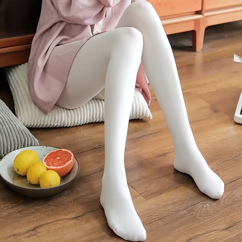 Image of 1-pair Fashionable Women's Anime White Sheer Pantyhose - Thin Base Layer Leggings/stockings, Suitable For Fashionable And Casual Outfits, Smooth Sheer Texture - Pairs Well With Dresses And Skirts