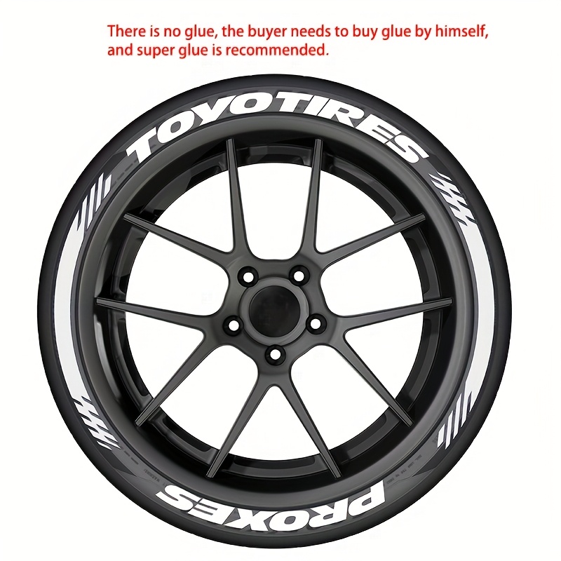 TEMU 4 Sets Tires Tire Lettering Sticker 1" Fits 15"-24" Wheels (glue And Accessories Not Included)