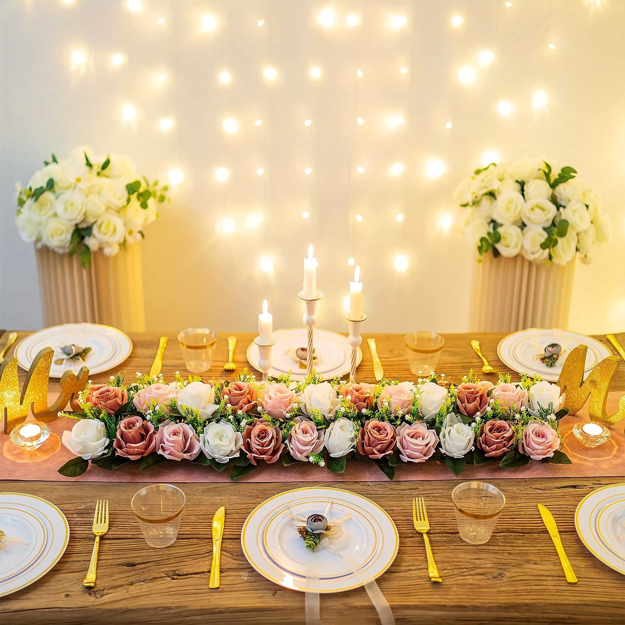 2pcs wedding floral centerpieces tables 19 6in long spring Temu