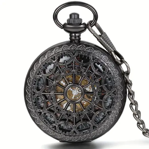 mechanical vintage steampunk spider web watch alloy case mechanical movement non with chain for men and women vintage accessory steampunk aesthetic ornate engravings