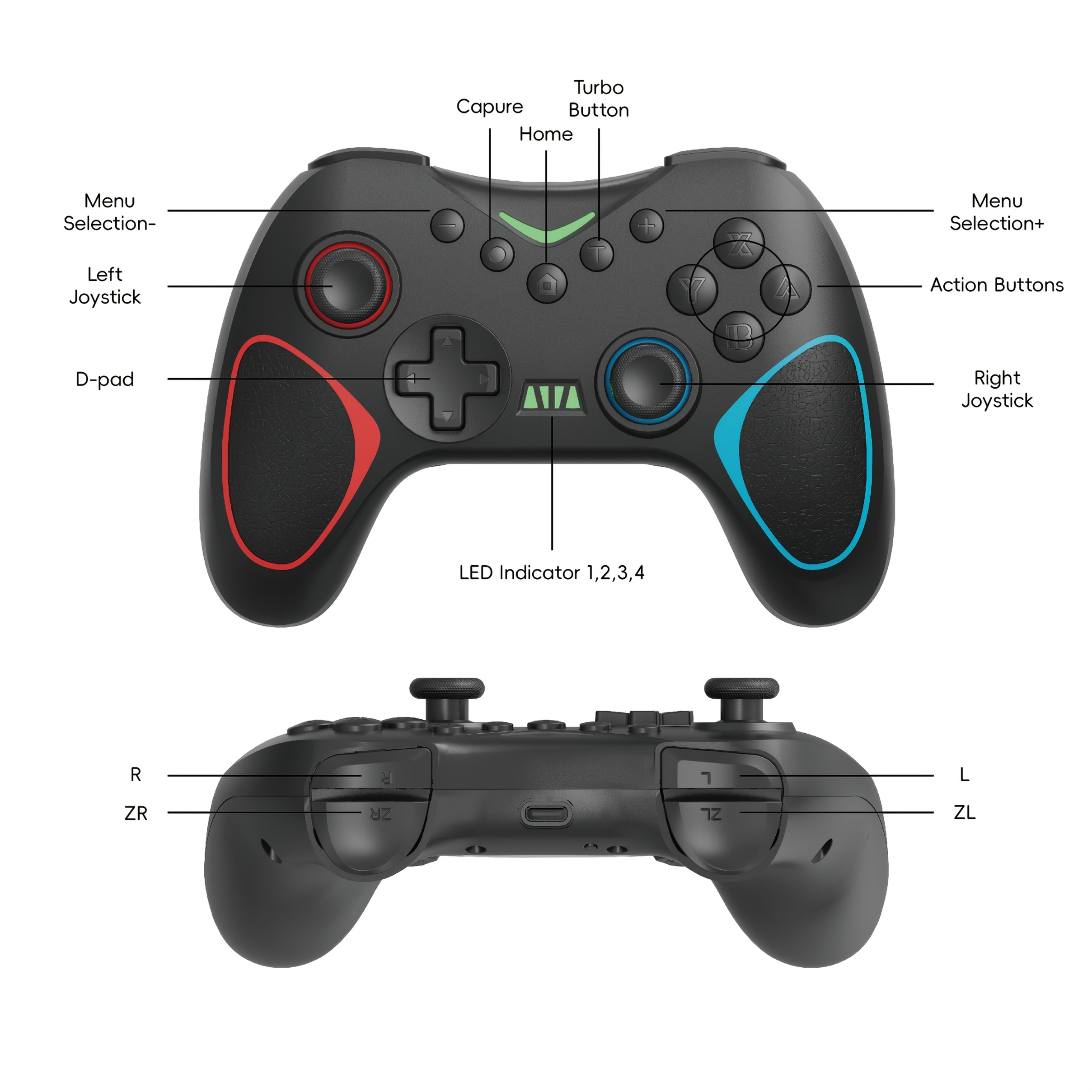 Wireless Game Controller, Compatible with Switch & PC