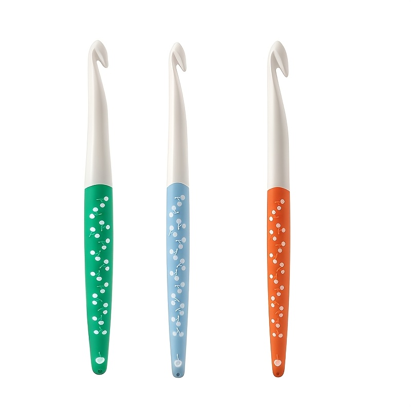 TEMU 3pcs Large Ergonomic Crochet Hooks Set, 6.0mm To 12.0mm Size 6, Big Crochet Hook For Knitting, Crochet, Sweaters, Scarves, Handmade Sweaters,