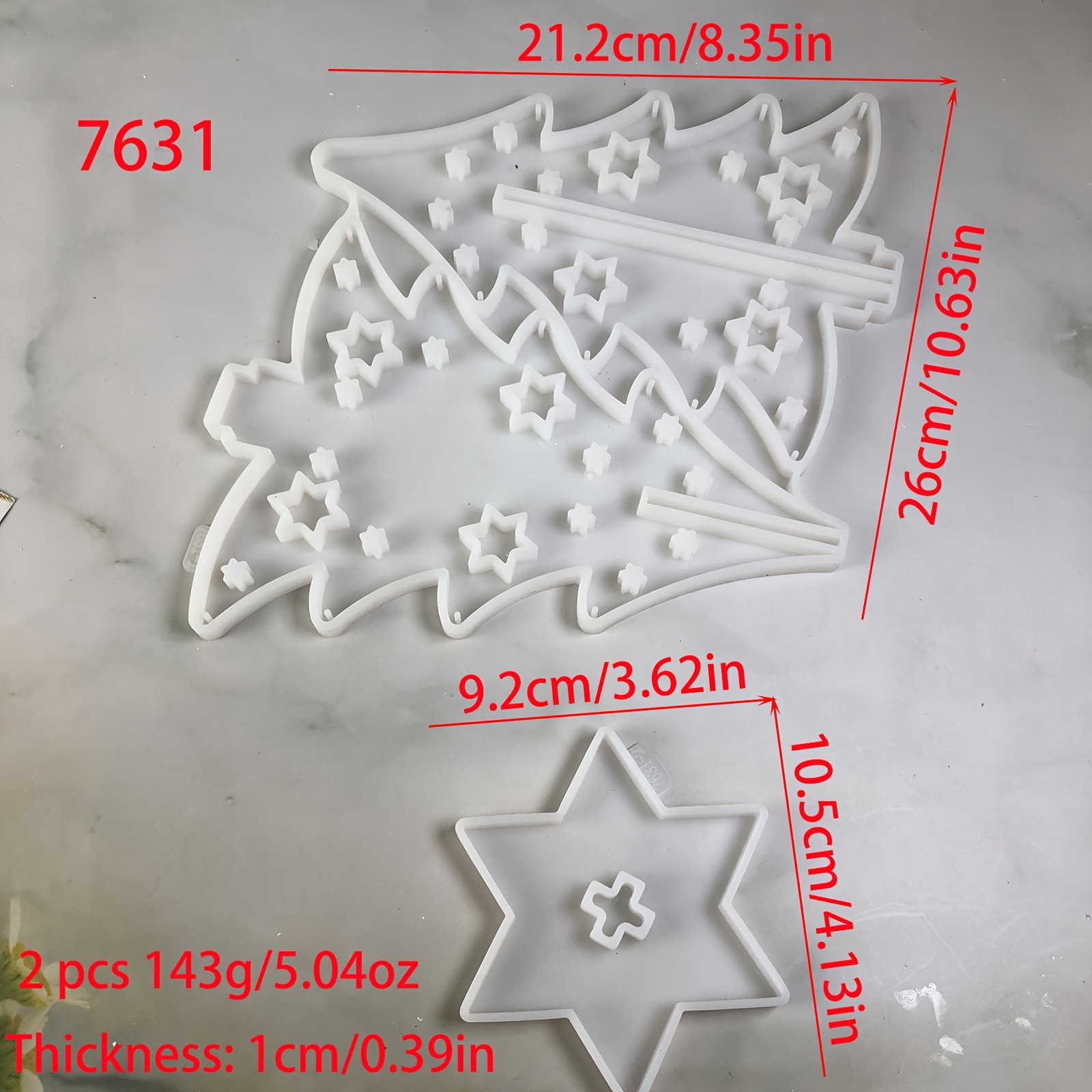 Silicone Molds For Christmas Tree Decorations, Handmade Star Ornaments For Tabletop Display, Casting Molds For Home Decor During The , Suitable For Resin And Plaster