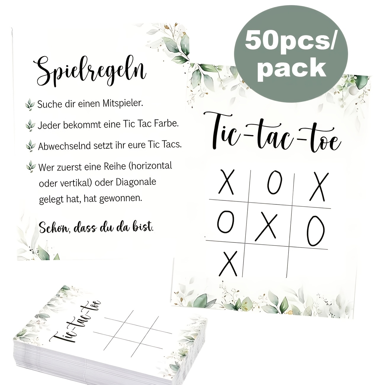 Image of 50pcs/pack Wedding Tic Tac Toe Game Cards, Blank Game Cards For Guest Sign In Tic Tac Toe, Bridal Shower, Shower, Birthday Favors Etc. 3.15x2.36inch For Halloween、christmas