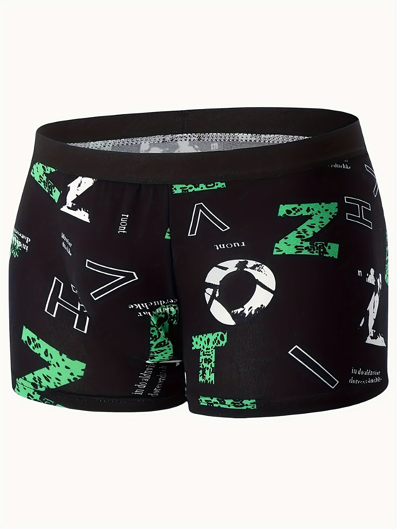 Conjunto de 10 boxers estampados para homem, em poliéster respirável, com alta elasticidade, secagem rápida, confortáveis, em cor sólida, sem materiais secundários, para uso diário casual.