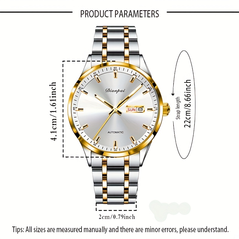 Men's Business Fully Automatic Mechanical Watch with Stainless Steel Strap