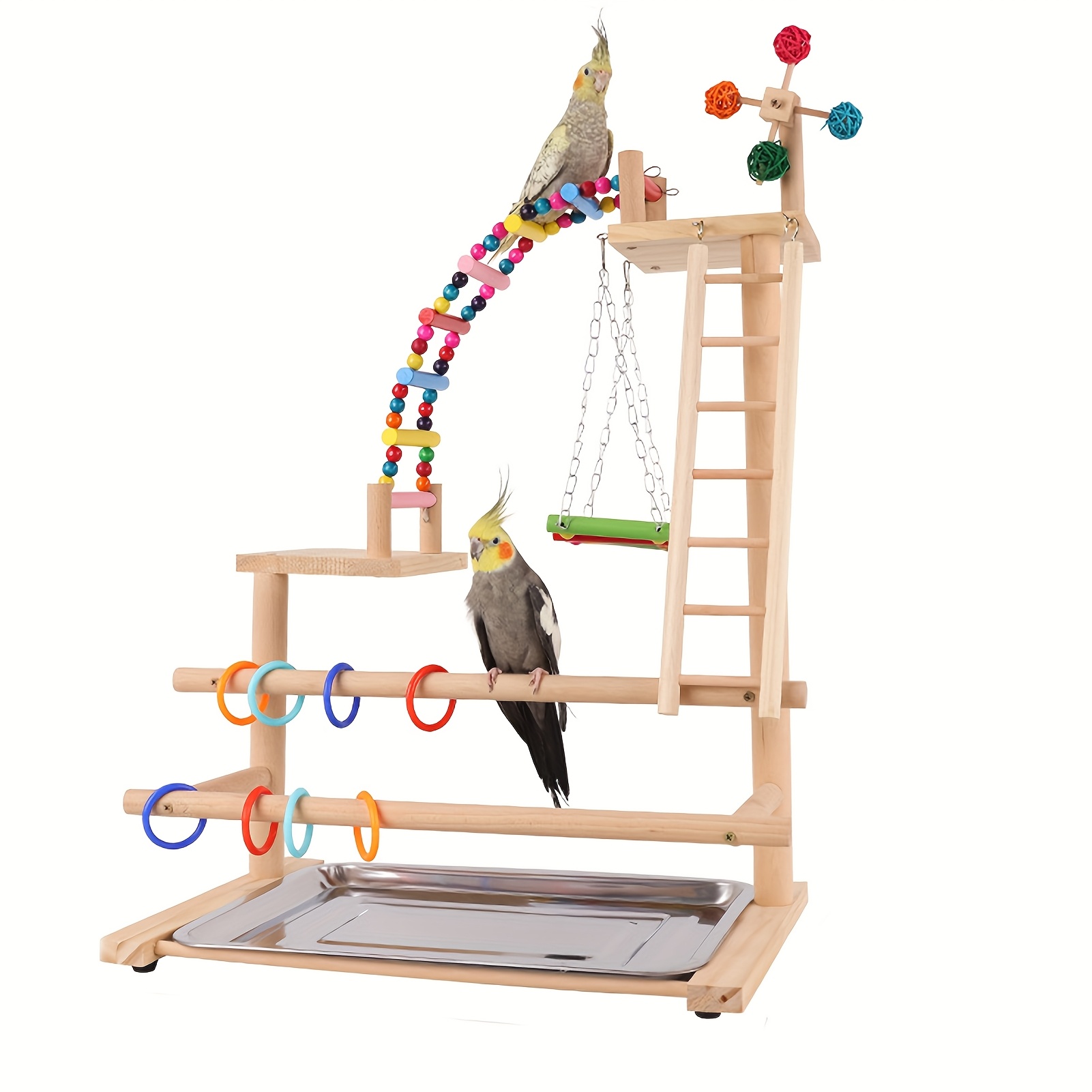 

1pc Wooden Stand , , Rings, And - Multifunctional Toy For , Swinging, And