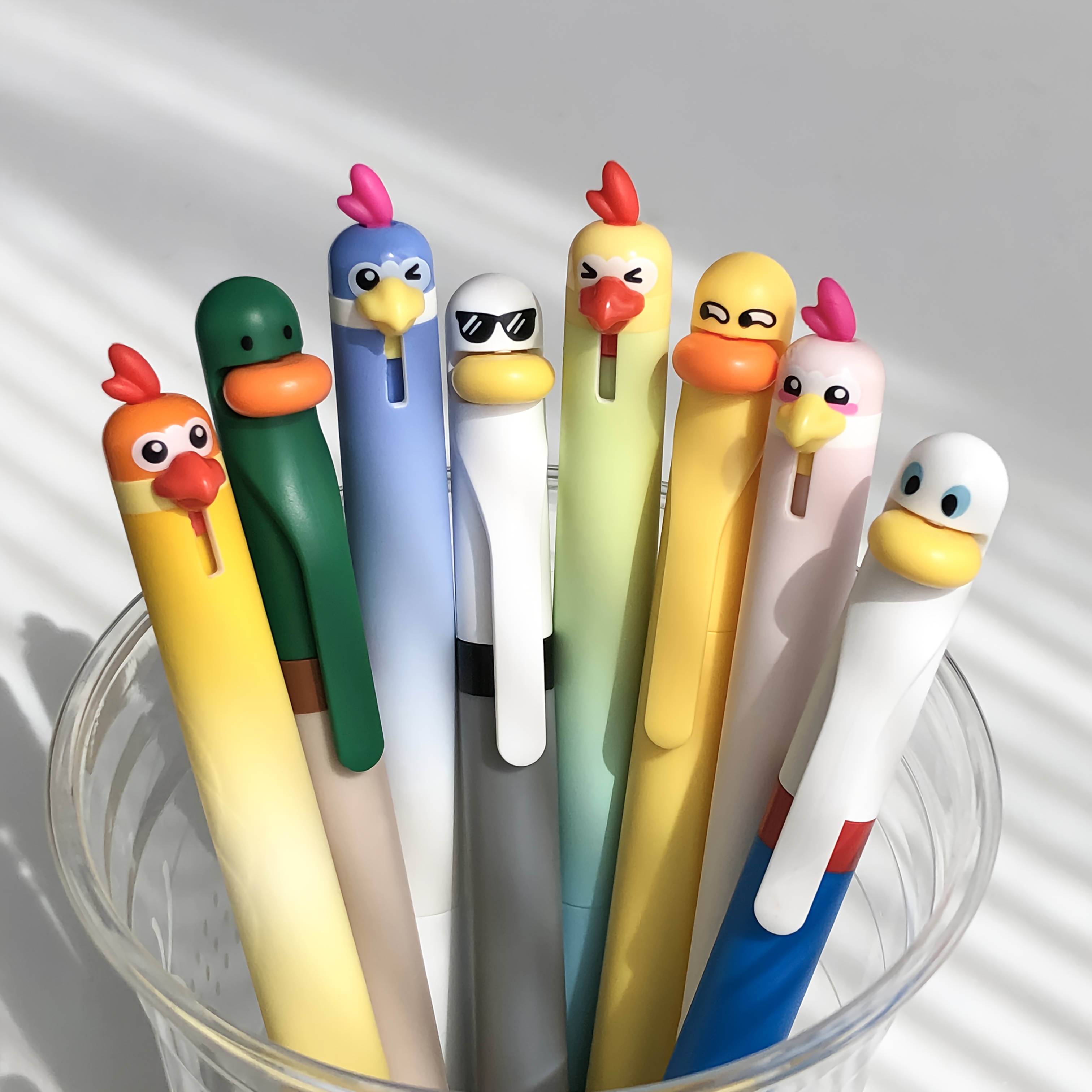 8pcs set creative parrot   fun   0.5mm smooth tip quick dry cute   supplies fidget writing pens, desk stationery, study essentials, whimsical pens,   stationery, lightweight pen, ergonomic grip, click mechanism, fidget pen, creative professionals, stationery lovers Product details 8