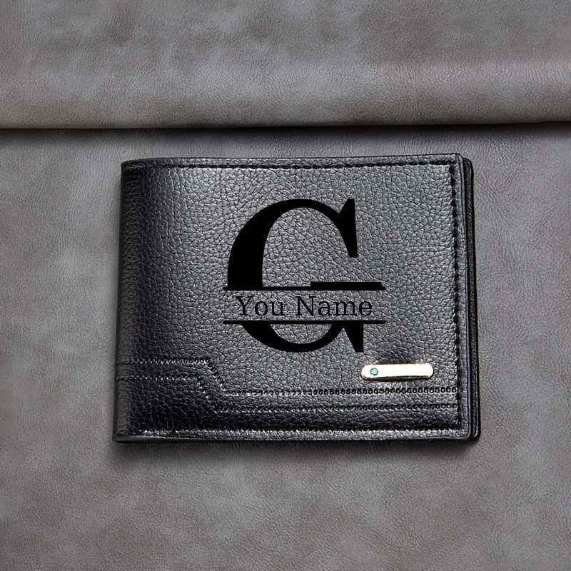 TEMU 1 pezzo, Portafoglio con Motivo Litchi Personalizzato Lettere A-Z, Porta Carte, Personalizzabile, Moda Esclusiva, Grande Capacit� - Regalo per