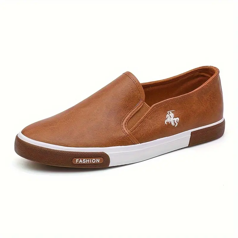 mens trendy solid colour slip on skateboard shoes comfy non slip casual sneakers for mens outdoor activities details 6