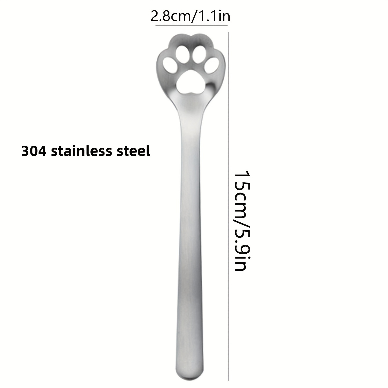 1pc 304 Stainless Steel Silvery Cat Paw Spoon