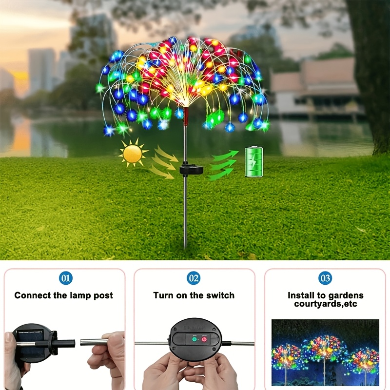 Solar Garden Firework Lights with Smart Light Sensor