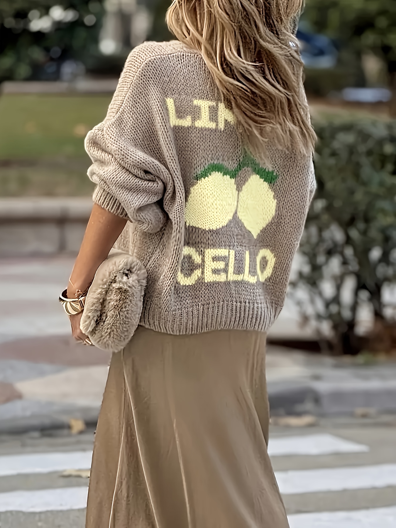 womens fashion casual long sleeve button up cardigan soft comfortable loose lantern sleeve lemon sweater  