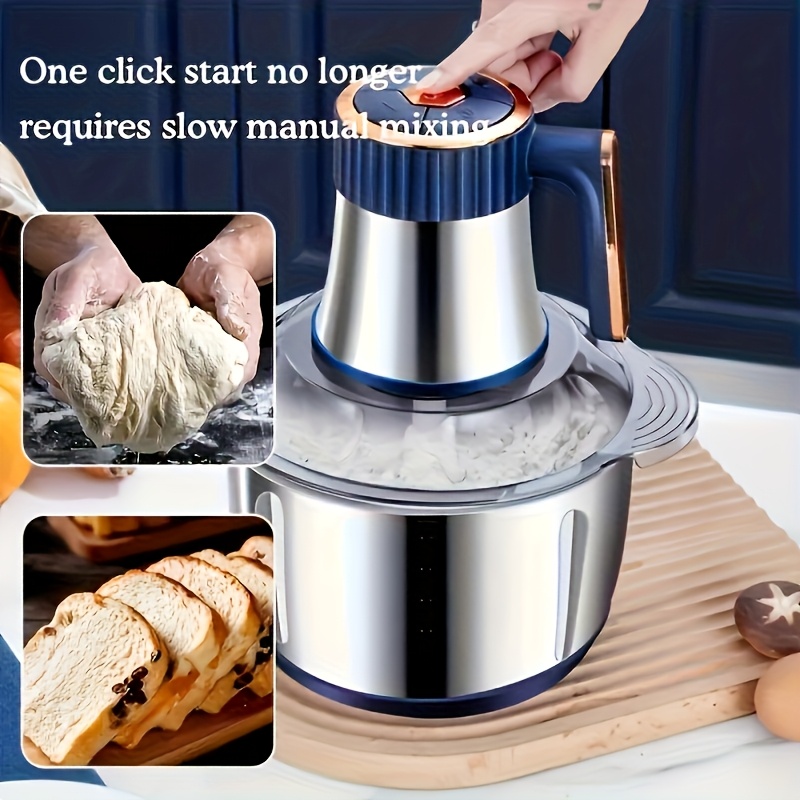[Heavy-Duty 500W Motor] NONZHU Electric Meat Grinder & Food Processor with Noodle Maker - Heavy-Duty 500W Motor, Large Capacity 2L/3L/5L Food Chopper Suitable for Meat, Vegetables, Fruits, Nuts, 6/4 Sharp Blades (5L/3L/2