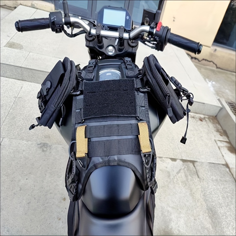 

Motorcycle Tank Vest Storage System With Molle Compatibility For Street Touring Motorcycles, Polyamide Construction, Rider Gear Organizer With Auxiliary Pouches - Diy External Mount System