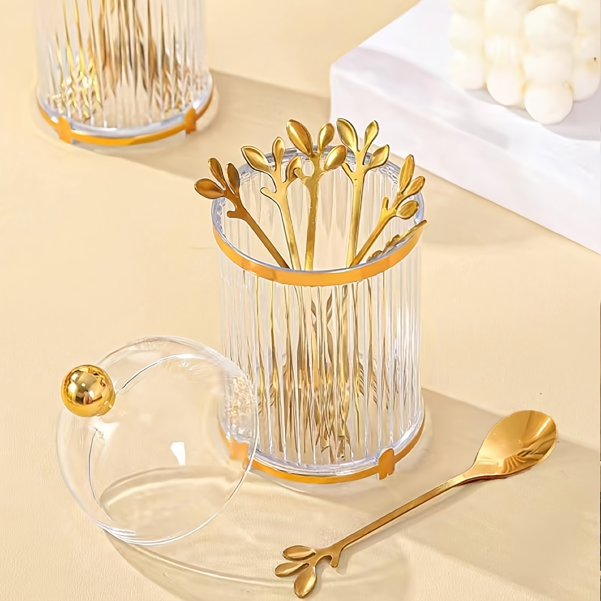 

Stainless Steel Coffee Scoops Set With Birdcage Holder, 1pcs, 6-piece Measuring Spoons With Decorative Cage Stand And Lid