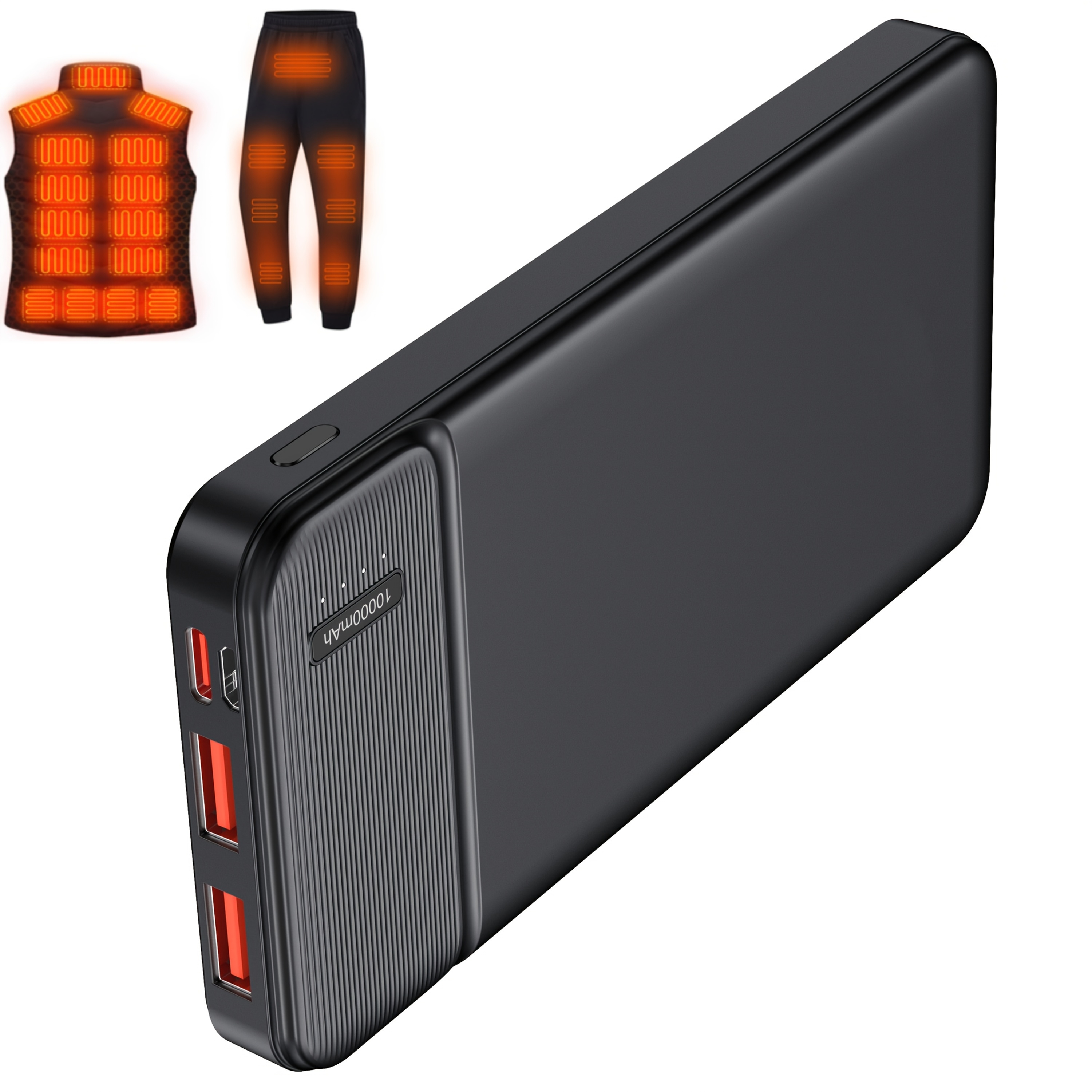 

5v Battery Pack For Jackets Vest, 10000mah .5w Power Bank Portable Charger For Smartphones, Tablets, Clothes., Etc