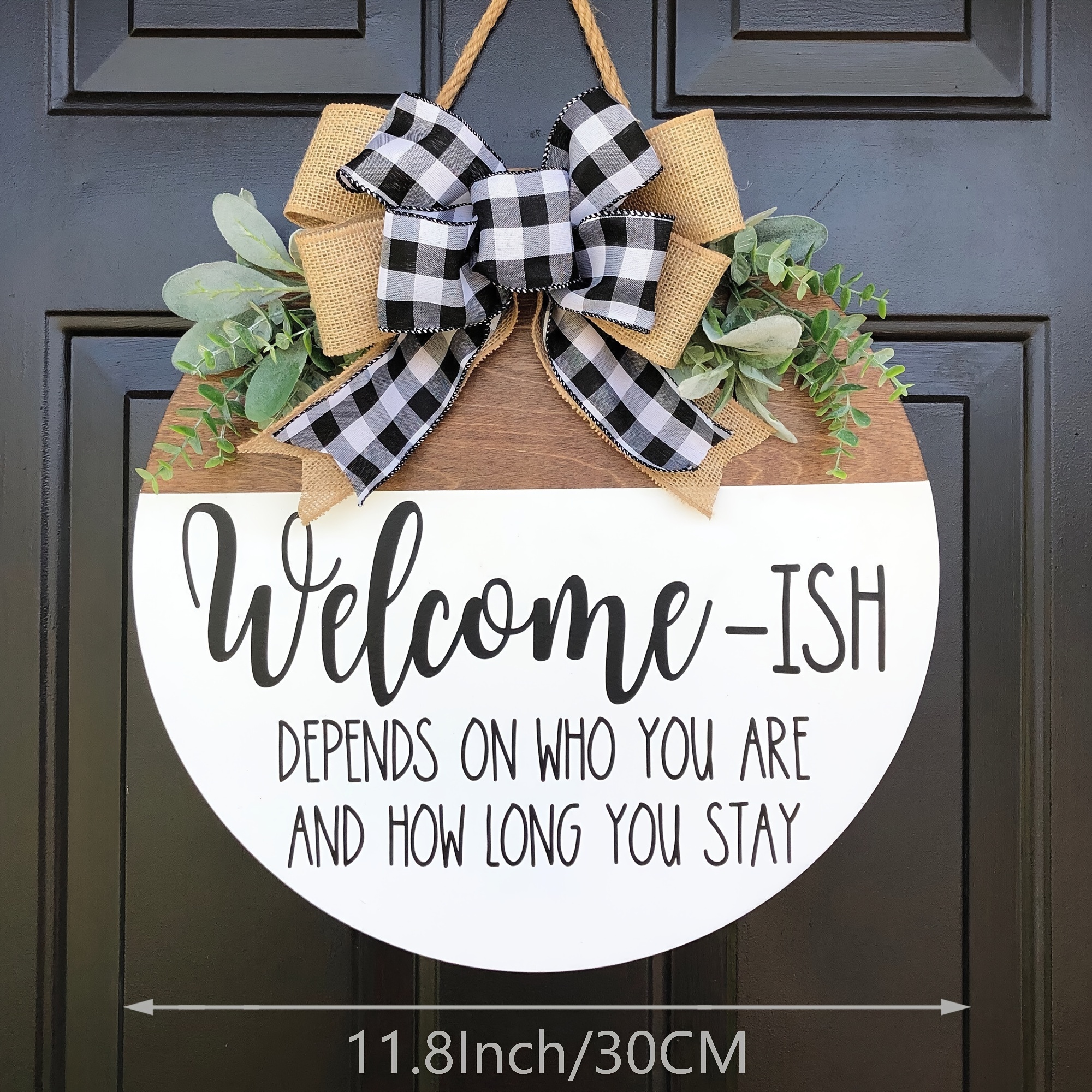 TEMU Front Door Sign, , Door Wreath, Hanging Round Sign, Housewarming Gift, Welcome Sign, Funny Door Hanger, Home Decor