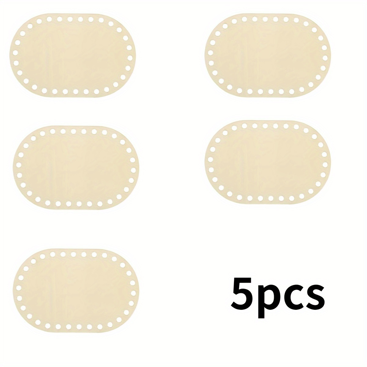 Image of 5pcs Wood Blanks - Oval Crochet Bases For Diy Crochet Basket Making, Amigurumi & Weaving Crafts - Sturdy Wooden For Handmade (5pcs)