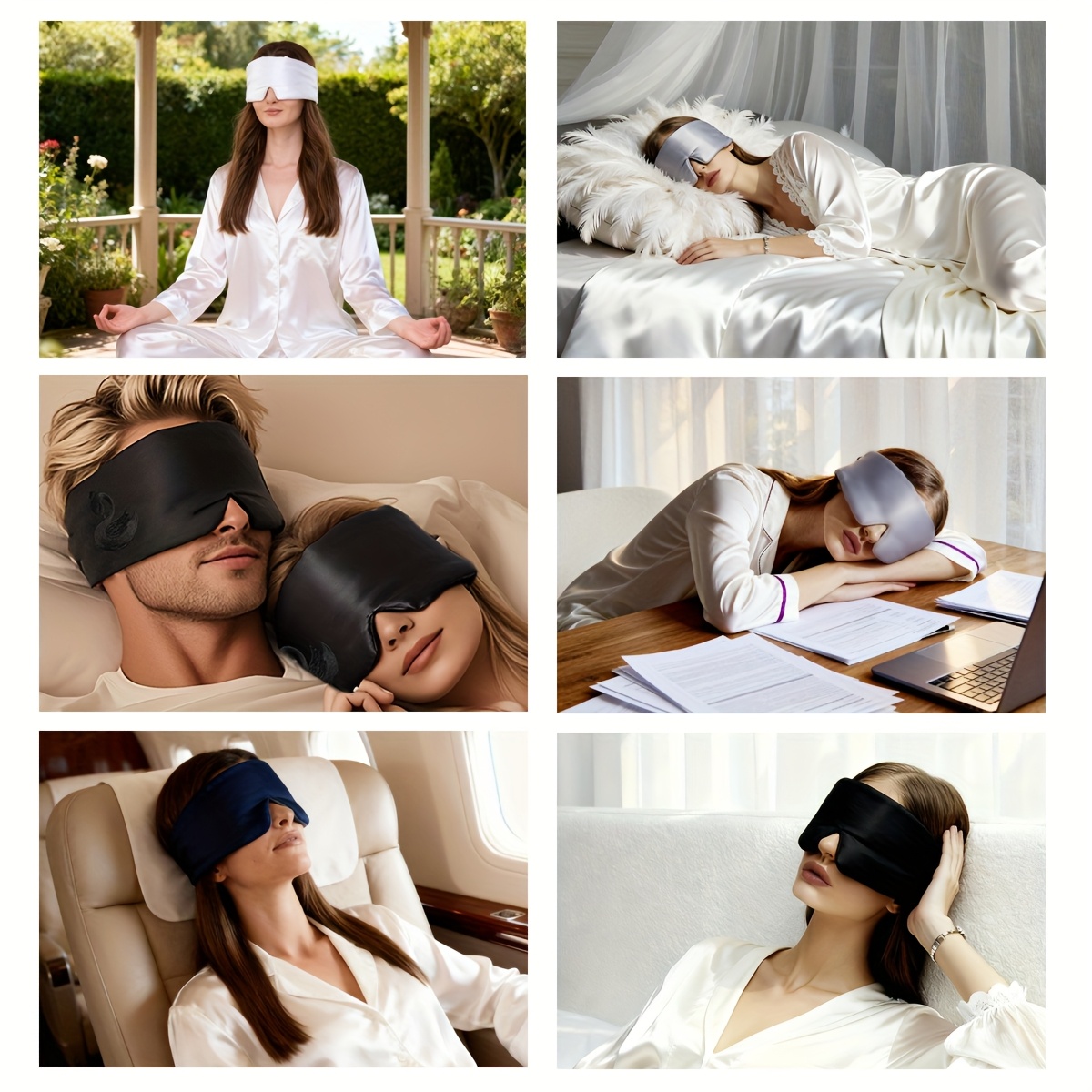 100   ultra   22mm 6  silk blackout eye mask full eye and ear coverage light blocking soothing noise reducing hypoallergenic   adjustable strap with carry pouch ideal for travel yoga all Product details 1