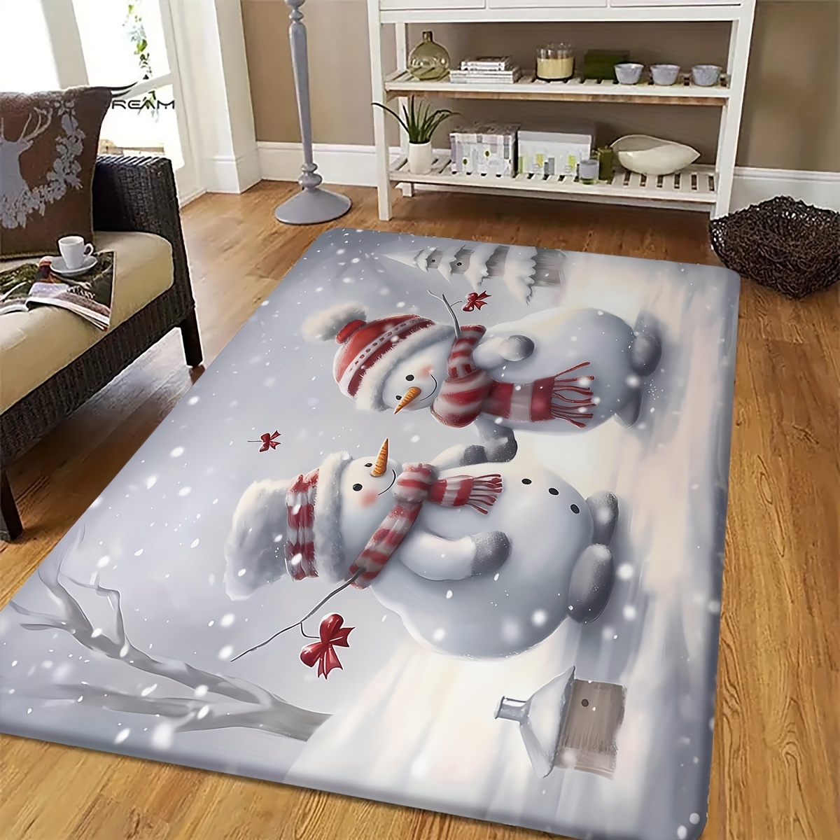 

Christmas Snowman - For , , & Bathroom - Polyester, , / Decor Rug