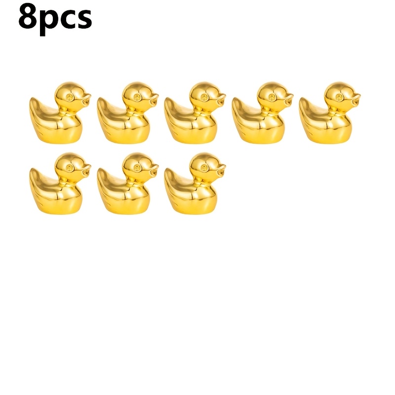 TEMU 8pcs/12pcs/24pcs Mini Figurines de Caneton Doré - Décorations en Résine Adaptées pour Bureau, de Bord de Voiture, Fournitures de Fête,