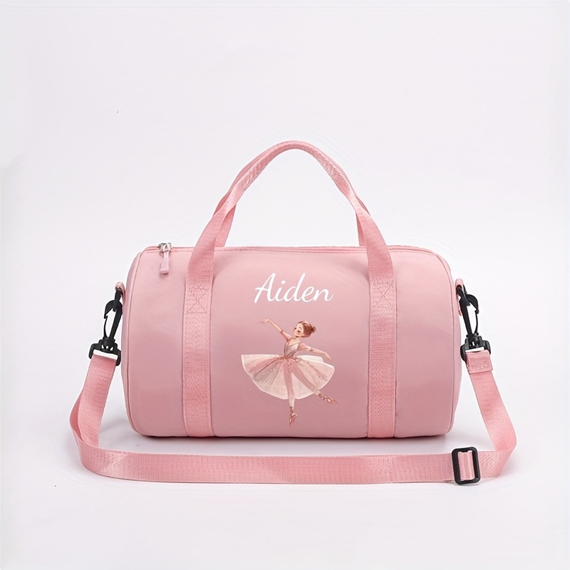 TEMU Bolso bandolera personalizado con estampado de ballet rosa que se puede personalizar con un o un de felicitación. una correa de ajustable , un