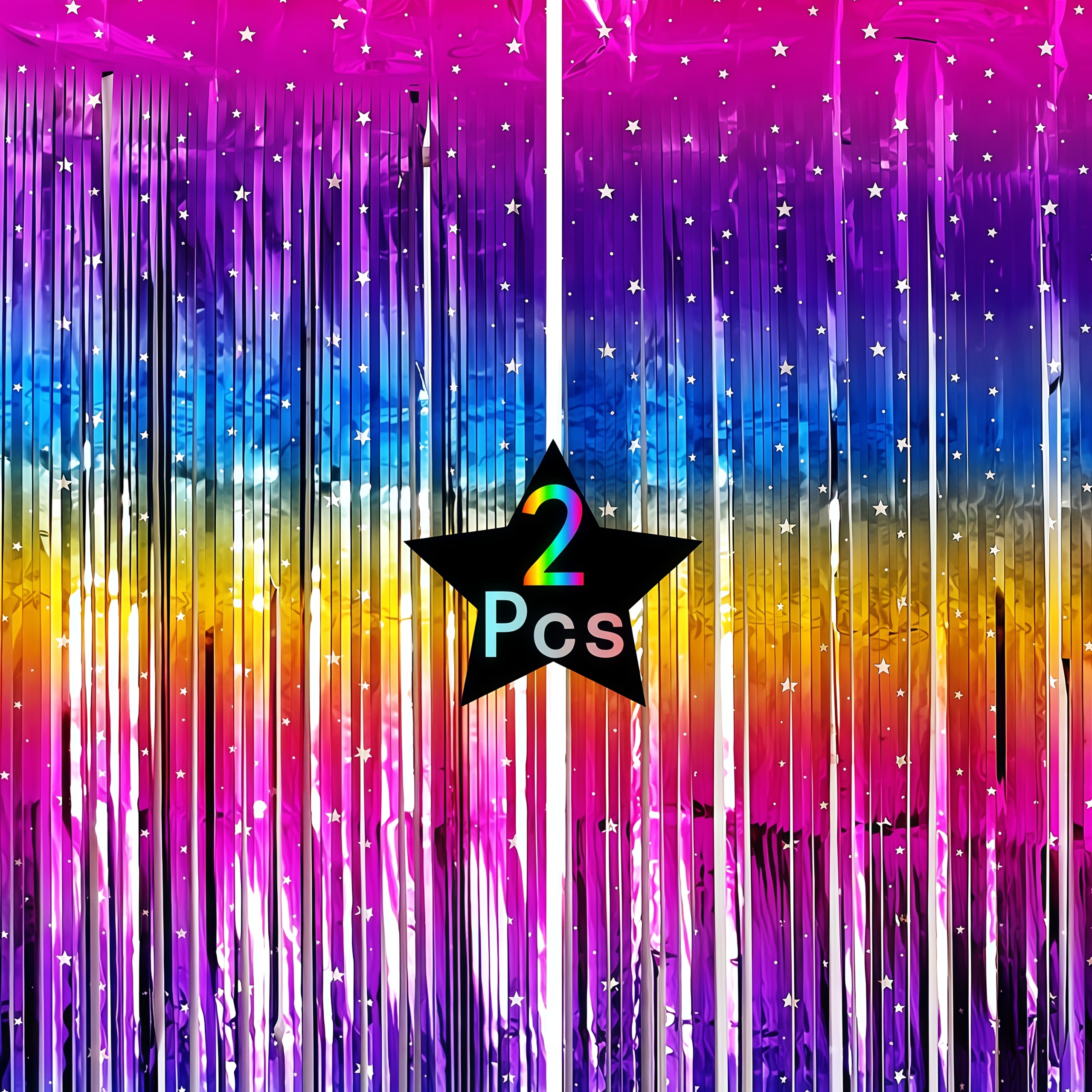 Image of 2pcs Glitter Paper Fringe Tassel Backdrop Metal Tassel Photo Booth Props For Birthday Graduation Wedding 80s 90s Disco Party Decorations,halloween Decorations & Christmas Decorations