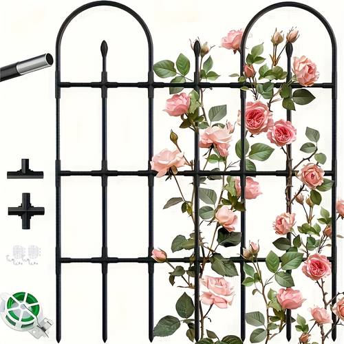 outdoor trellis for climbing plants measuring 47 6 inches in height and 38 2 inches in width suitable for potted plants this rust resistant rose trellis is designed for climbing roses and vegetables