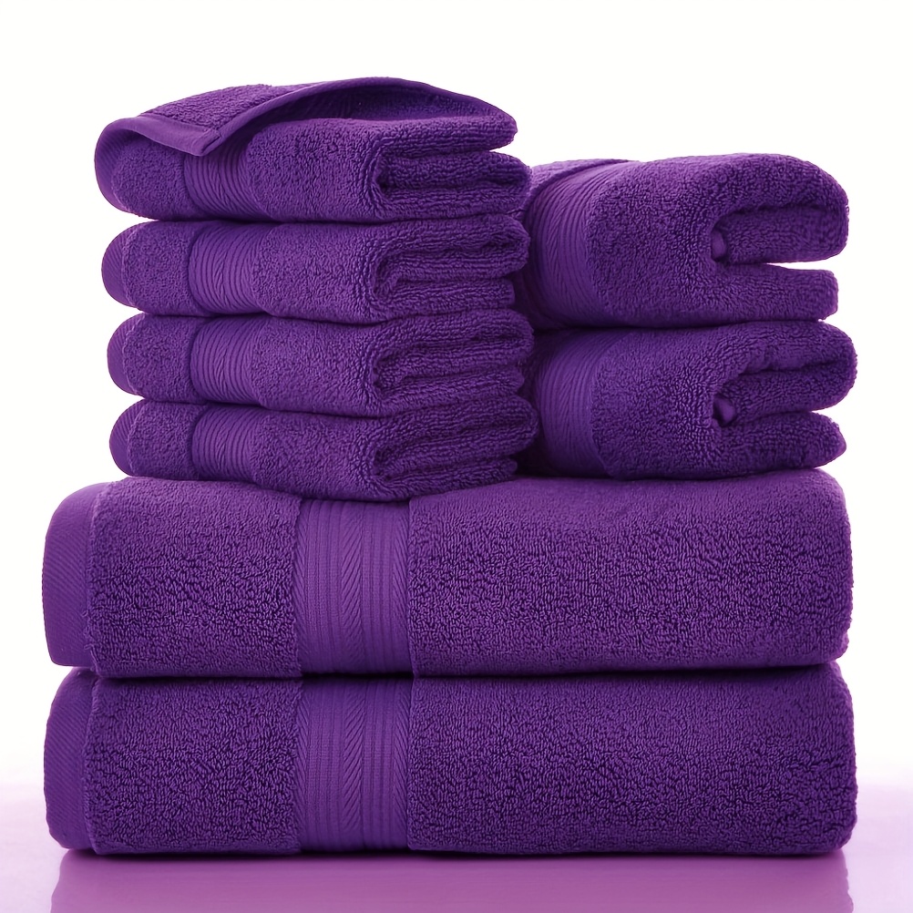 TEMU Utopantica 8pcs Bath Towel Set, 100% Cotton Quality, Soft Absorbent Spa Towel Collection, Ideal For Bathroom, Hotel, Spa, Wash Cloths
