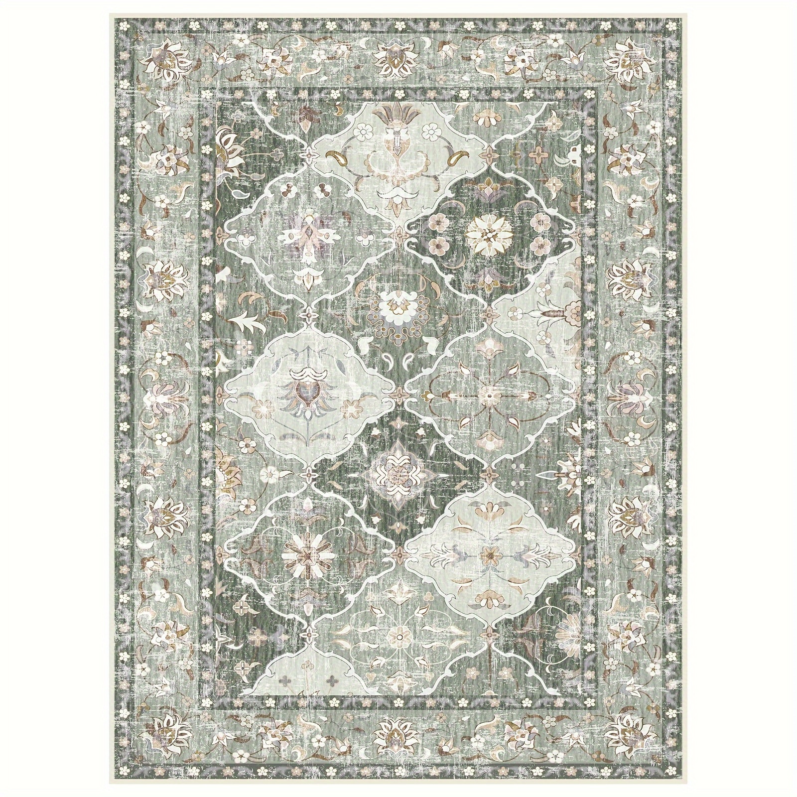 

Wind Boho Vintage Area Rugs Washable Non-slip Traditional Brown Area Rug For Living Room Bedroom Dining Room Farmhouse