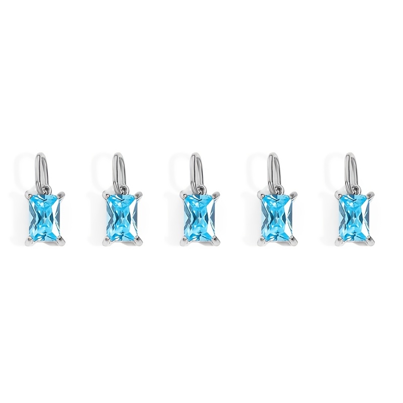 5pcs Women's Easy Stainless Steel Rectangular Zirconia Pendant Set