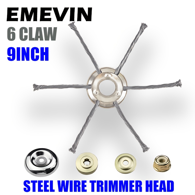 TEMU EMEVIN - 1 tête de coupe à 3/6 griffes + 4 pièces d'accessoires, options de 6 griffes/3 griffes disponibles. de traiter facilement , , les