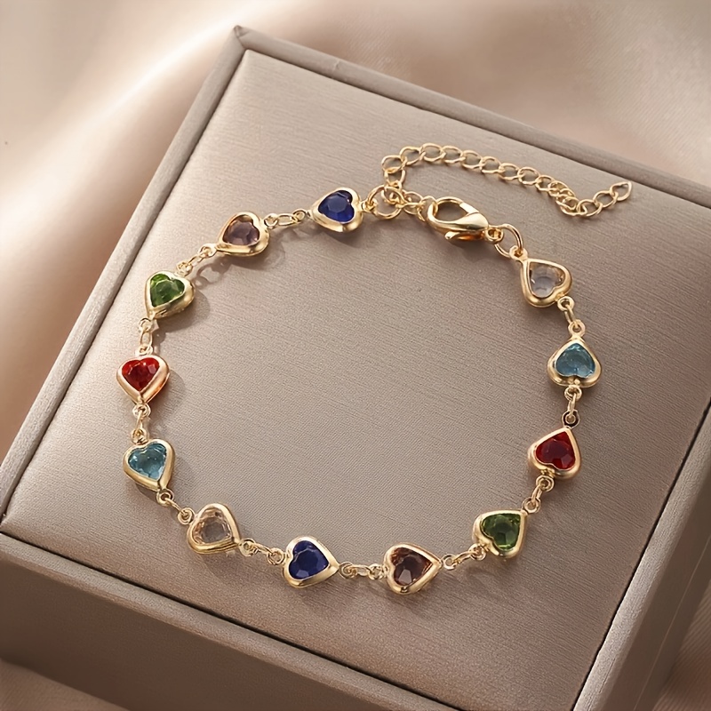 

A And Heart-shaped Design Bracelet Featuring Bead Decorations, Girls' Party Jewelry, Holiday Gifts, And A Vintage Elegant Style, Ideal For Valentine's Day.