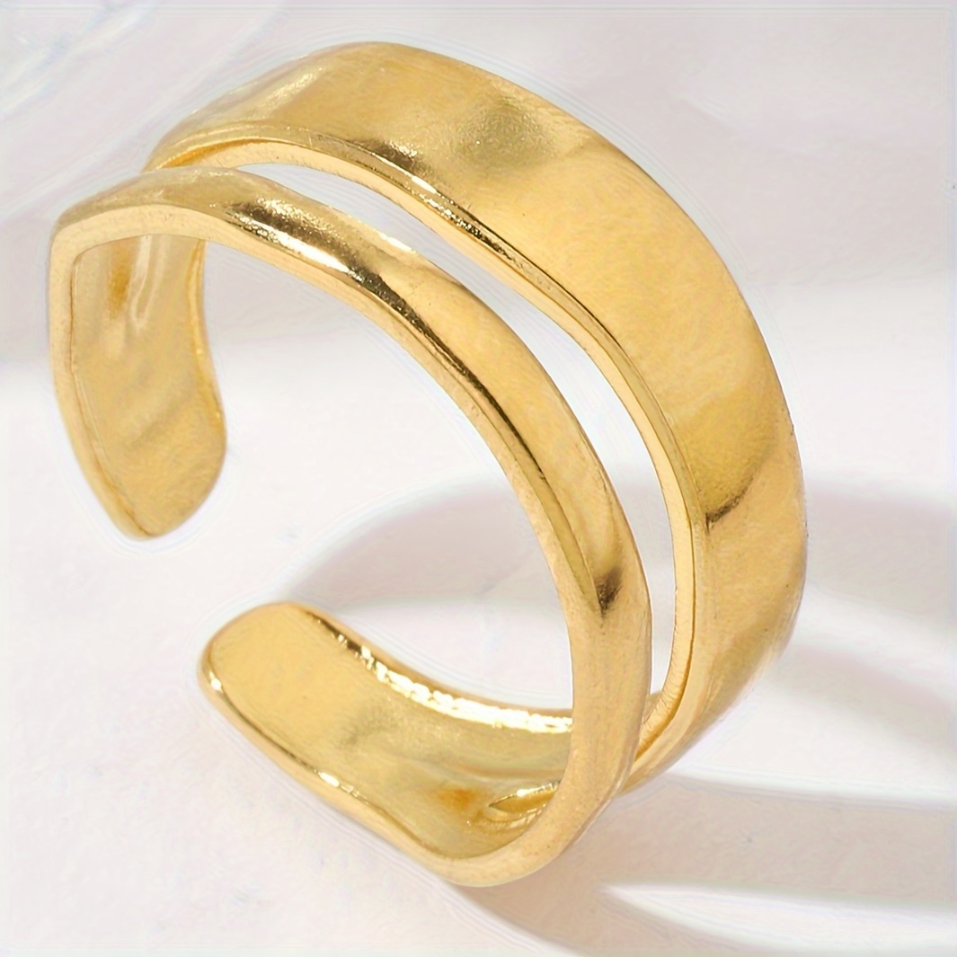 Adjustable Cuff Ring Vintage Style Stainless Steel Jewelry