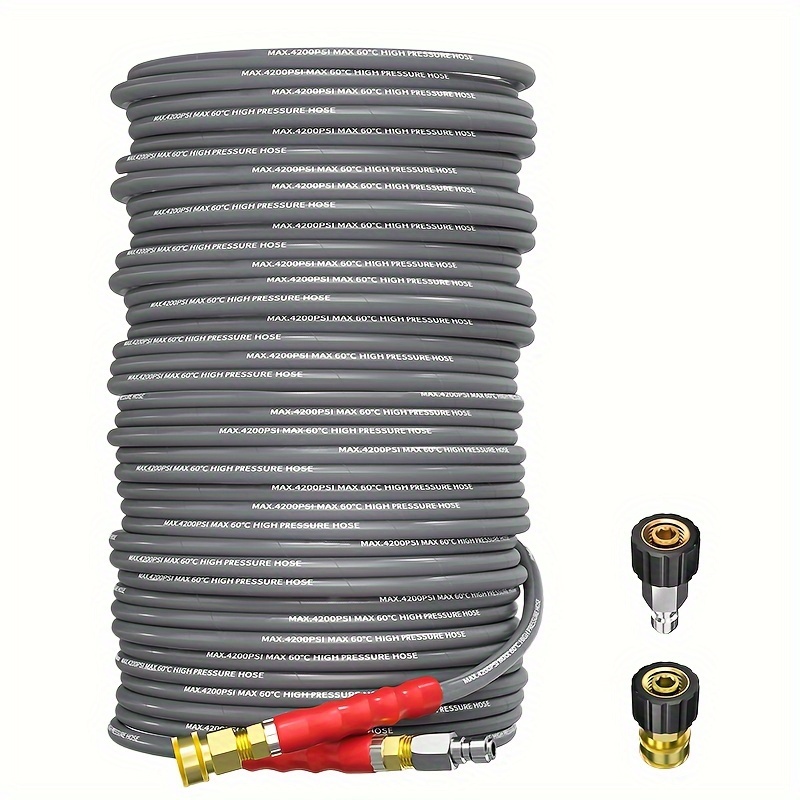 TEMU 150 Ft Washer Hose, 4200ps1/4 Flexural Washer Hose, Duty Replacement Hose Compatible M2214mm Fittings,