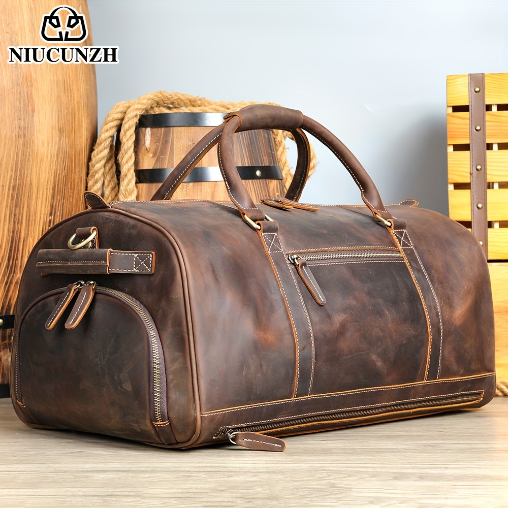 bolsa viaje cuero bolsa gimnasio retro Temu Chile