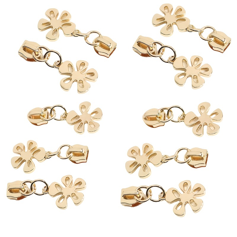 TEMU 10pcs Of Size 5 Zipper Pulls - Durable Alloy Zipper Heads With A , Suitable For Luggage, Bags, Cases, Pants, Jackets, Home Goods, , And Wallet