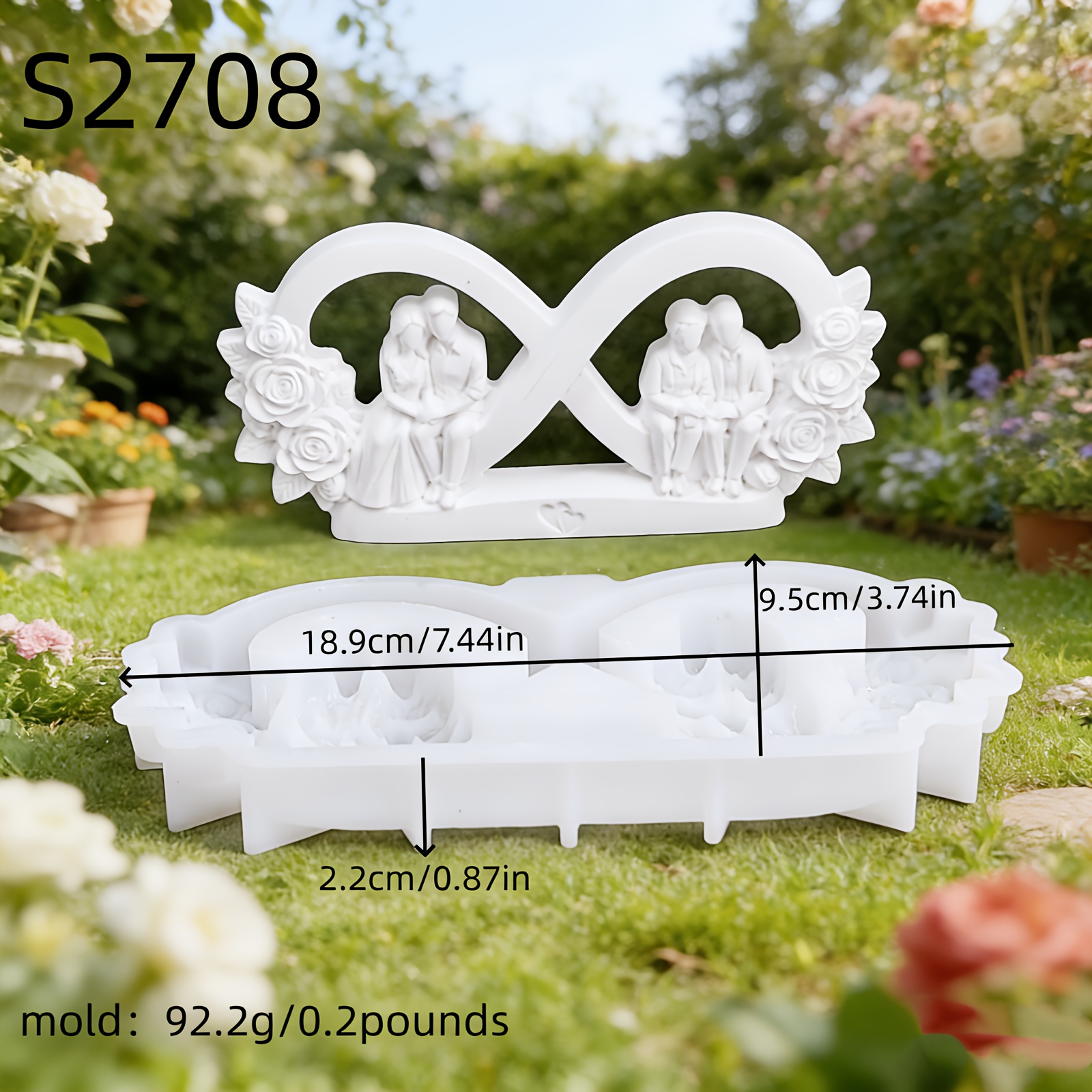 Image of Resin Silicone Mold Unlimited Couple Semi Three-dimensional Decoration Silicone Mold Candle Silicone Mold Gypsum Decoration Silicone Mold Silicone Mold Home Decoration Epoxy Resin Mold 92g S2708