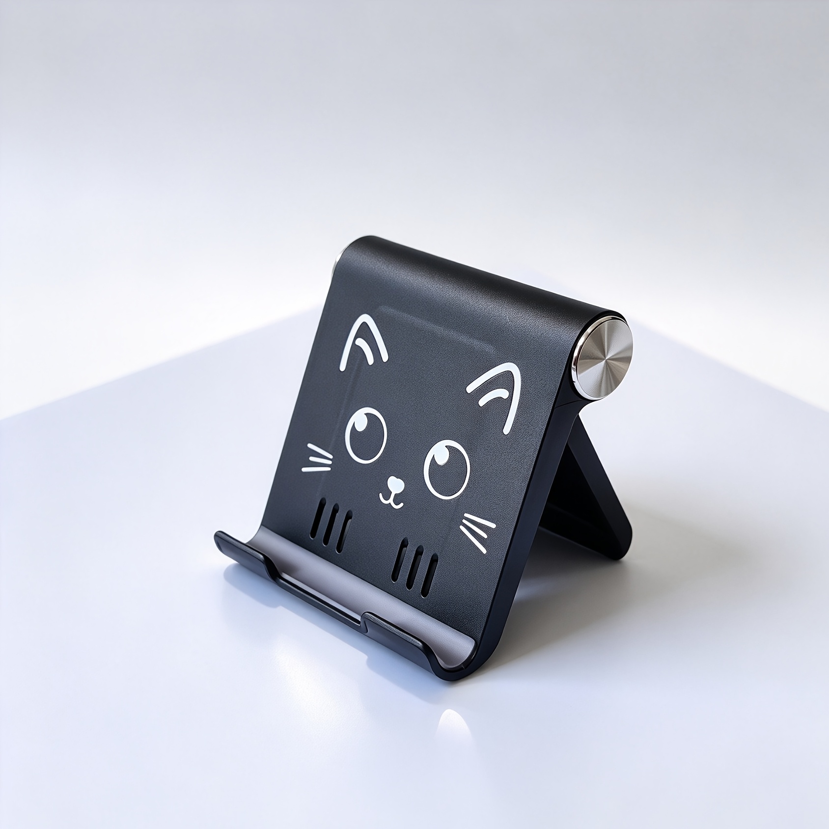 TEMU Support Pliable Portable avec Design Chat - Matériau ABS; Idéal pour Smartphones et Tablettes; Design Compact et Léger, Parfait , ou les Voyages