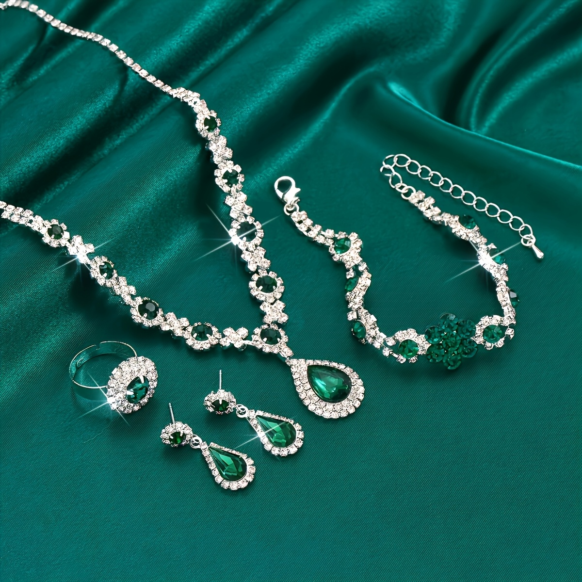 Synthetic Gemstone Teardrop Set - Wedding Accessories or Gift