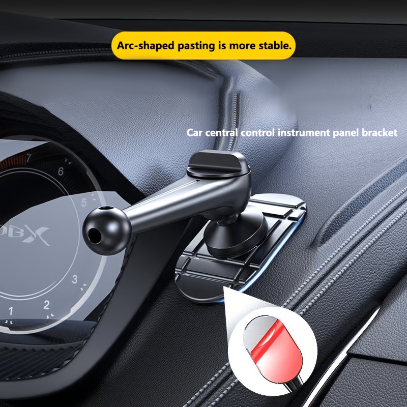 TEMU 360-degree Rotation Universal Strong Adhesive Mobile Phone Holder - Vehicle Accessory With 17mm Ball-shaped Center Base