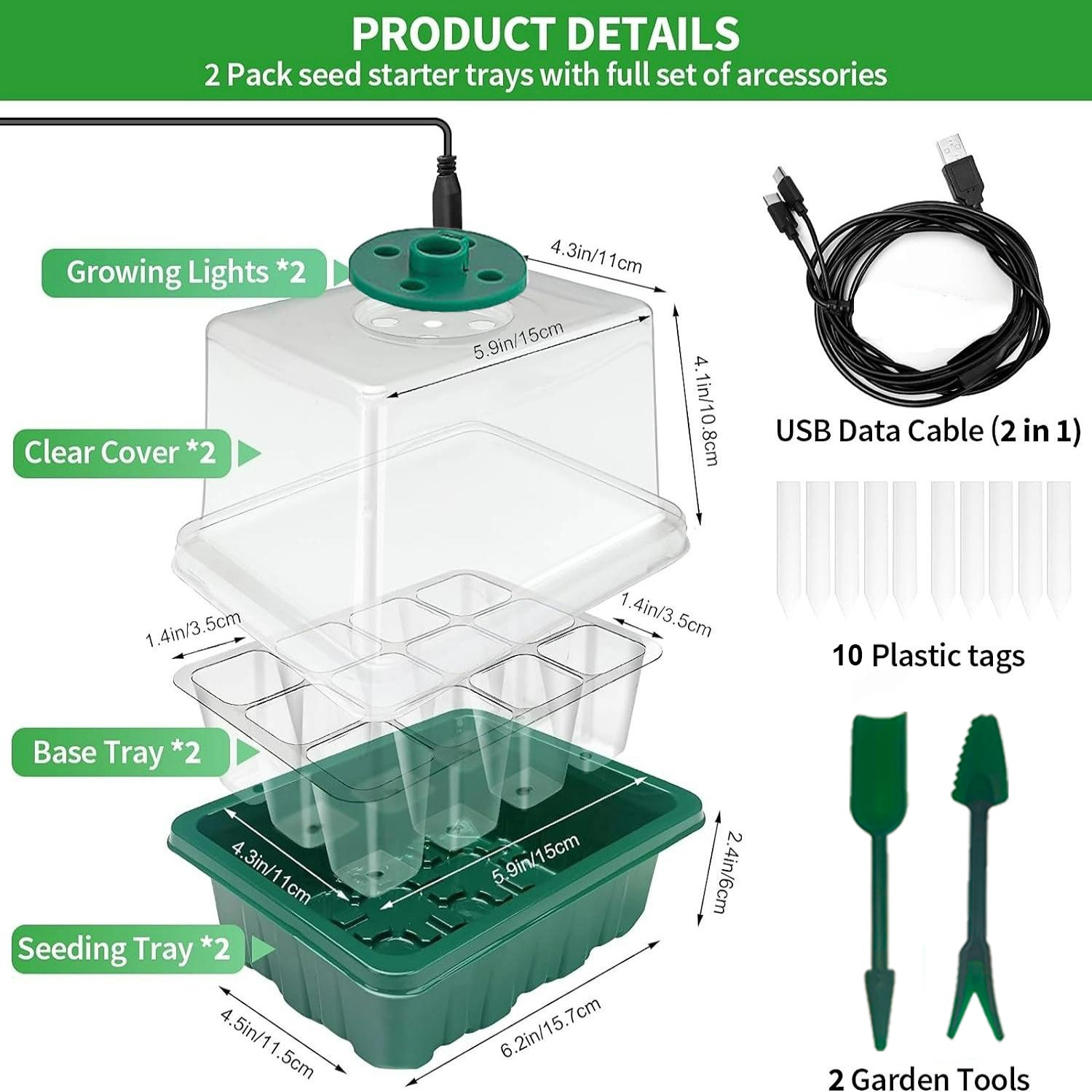 seed starter disc growth lamp 2 sets seed germination kits