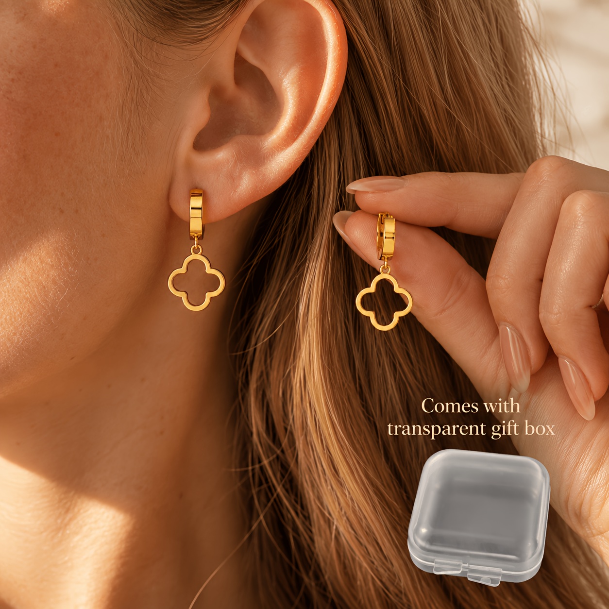 TEMU 1 Paire de Boucles d'Oreilles Pendantes en Acier Inoxydable, Pendentif Creux Unique, Facile à et Confortable, Style Décontracté Premium pour