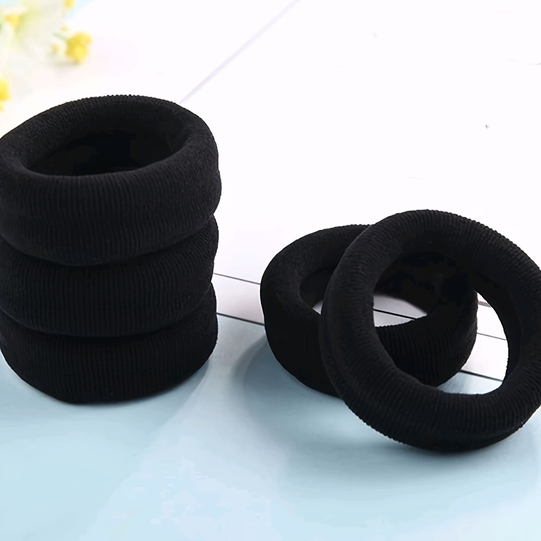 

5pcs Thickened Hair Loops Solid Color Elastic Hair Ties Non Slip Ponytail Holders For Women And Daily Uses