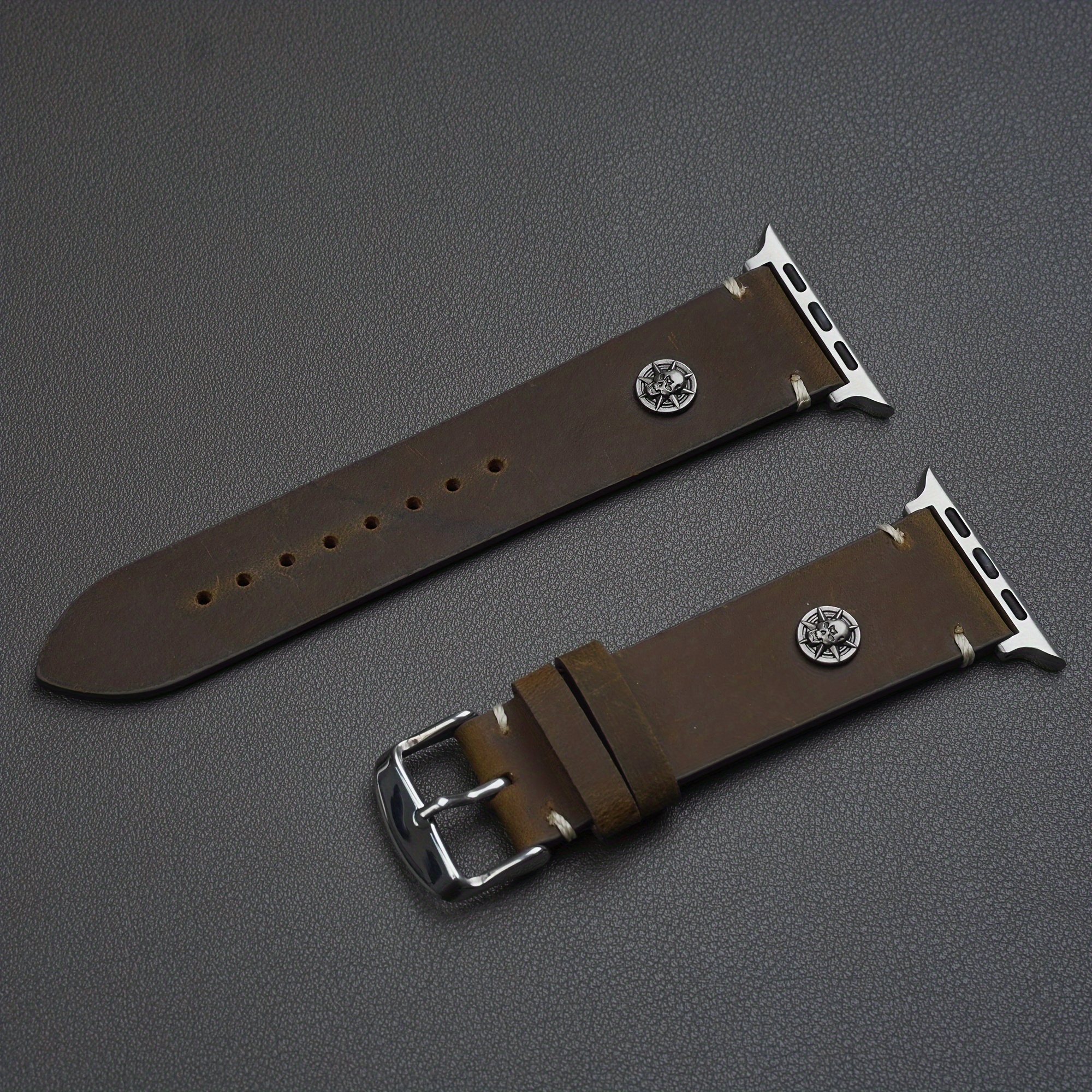 Leather Bands Compatible With For Watch 46mm 45mm 44mm 42mm ( 2 3) 49mm Band Men Women, Vintage Wristband Replacement Band Compatible For Watch For Iwatch Series 10 6 5 4 Se Ultra