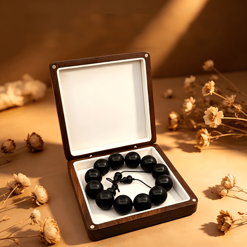 Custom Name Logo Walnut Jewelry Box for Bracelets, Necklaces, and Rings